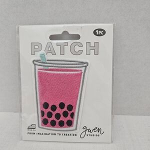 Pink Boba Tea Iron On Patch Bubble Tea By Gwen Studios